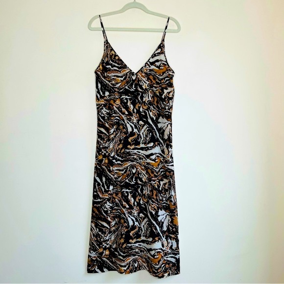 Raey Dresses Raey Marbled Print Dress Animal Swirls Silk Slip